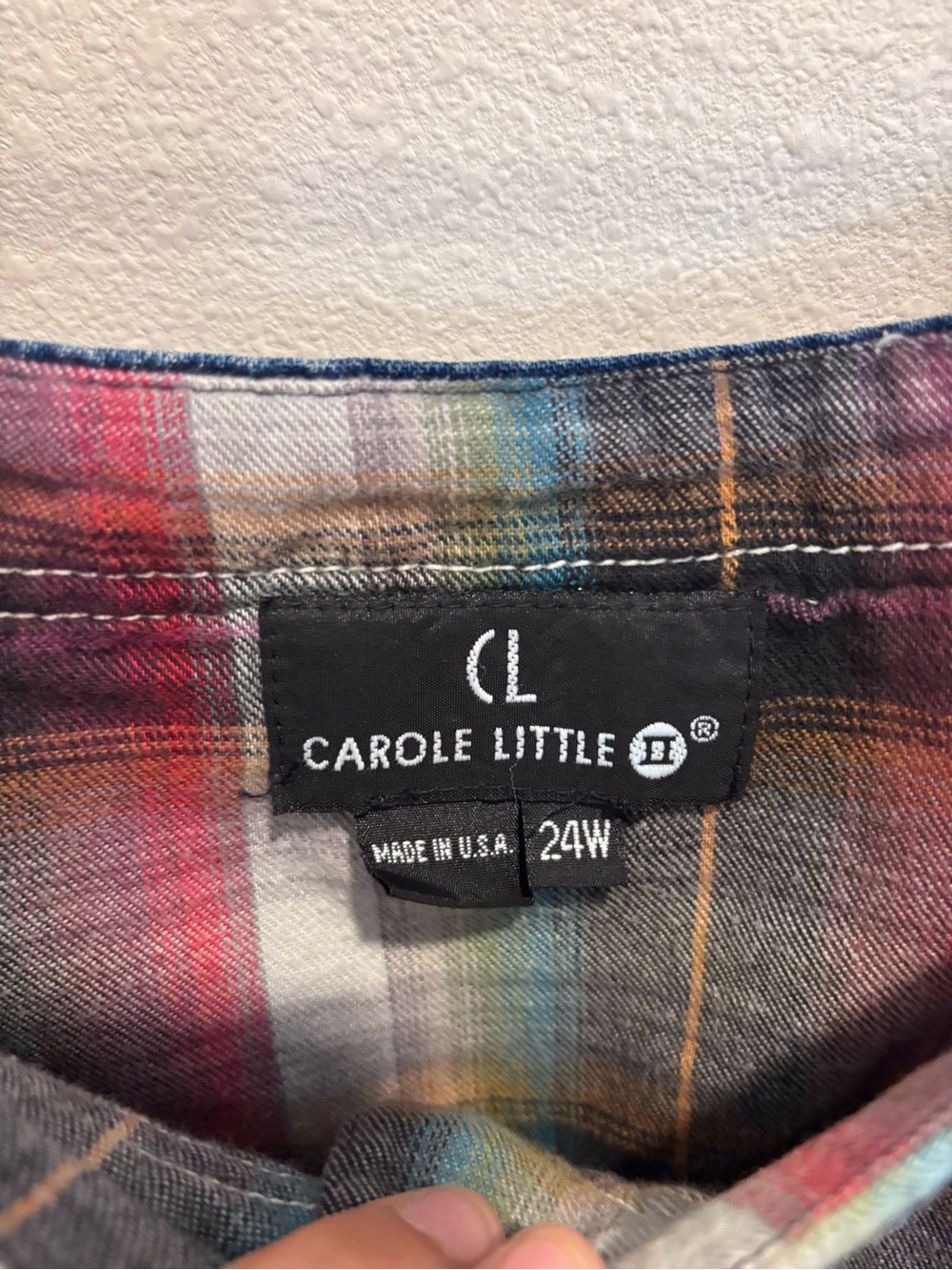 Vintage Carole Little Women's Plaid and denim Cotton dress — Multicolor